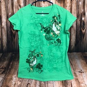 St. Patricks Day Green Irish Butterfly Short Sleeve Tee